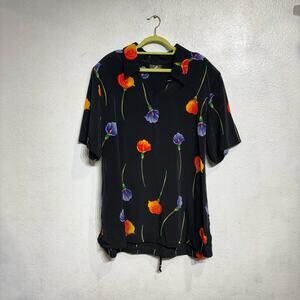 Synari Black Floral Vintage Blouse Sz 20